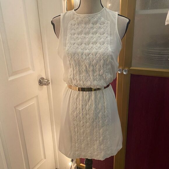 Tibi 100% silk embroidered front mini dress, size 4 - Picture 1 of 8